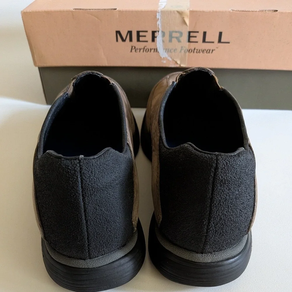 Merrell Topo Perf Moc Stone Leather Slip on Loafers Men's 8 264667